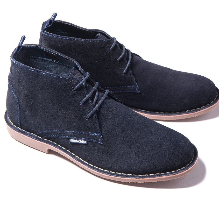 navy suede desert boots